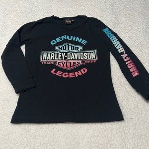 Harley Davidson Little Girl’s L/S Genuine Legend Tee, EUC, Size 6/6X